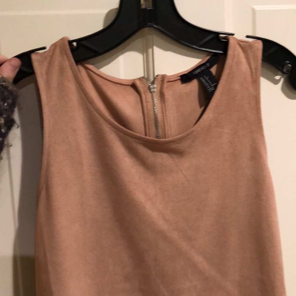 pink suede tank mini dress